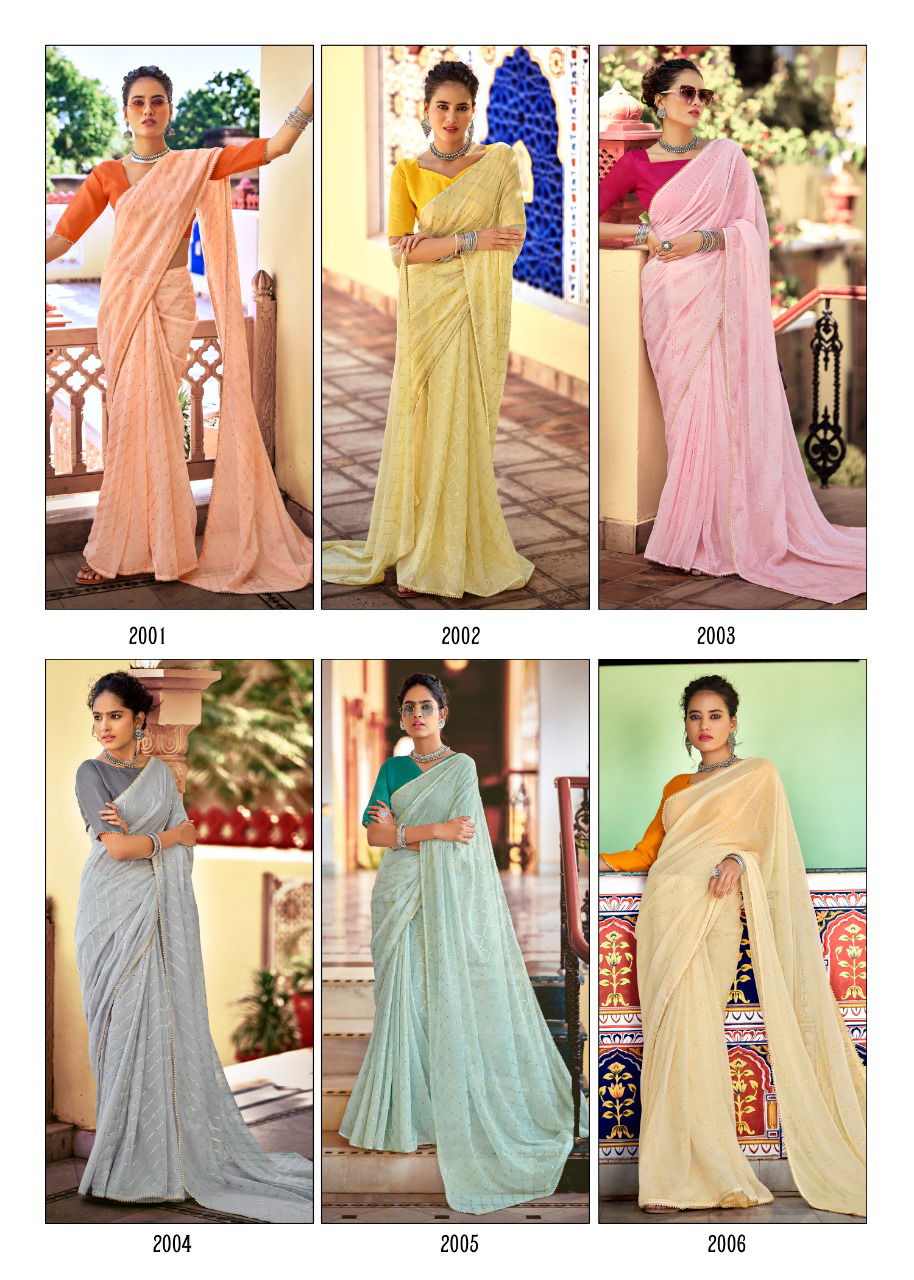 Kashvi Mahi Party Wear Chiffon Printed Designer Saree Collection